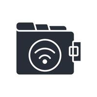 connect and wallet icon flat vector