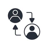 swap user icon flat vector