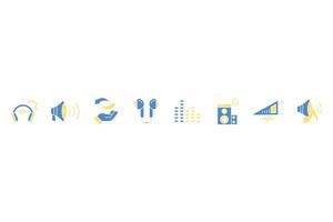 Audio icon set Editable stroke.linear vector
