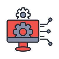 Technology icons colours with background vector