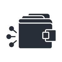 wallet digital icon flat vector