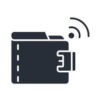 e wallet icon flat vector