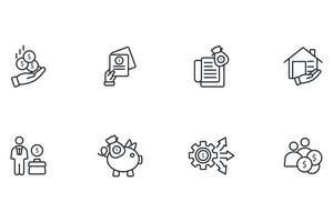 personal finance icon linear style sign vector