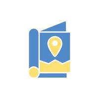 Maps icons colours with background vector