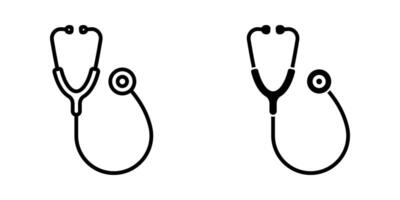 Stethoscope icon set. for mobile concept and web design on white background vector