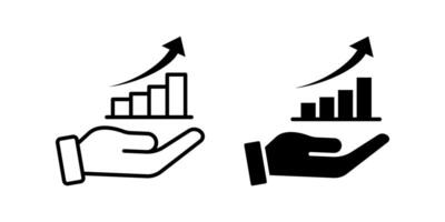 Growth graph icon set. for mobile concept and web design. illustration vector