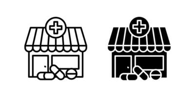 Pharmacy icon set. for mobile concept and web design on white background vector