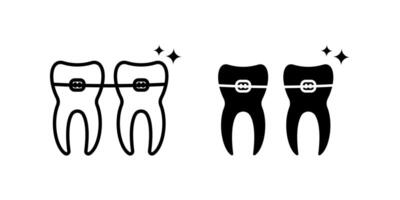 Braces icons set. for mobile concept and web design on white background vector