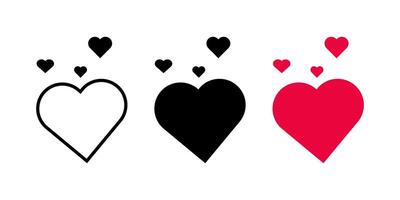 Love icon set. Heart Symbol. Love Heart sign. for mobile concept and web design. illustration on white background vector