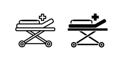 Stretcher icon set. for mobile concept and web design on white background vector