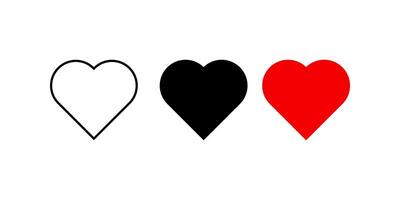 Heart icon set. for mobile concept and web design. illustration vector