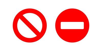 No Entry icon set.Forbidden Symbol. Strictly prohibited sign. for mobile concept and web design. illustration on white background vector