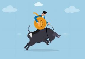 Bitcoin Bull Market Surge. The Rapid Growth of Cryptocurrency Investment, Blockchain Innovation, and Financial Prosperity in the Digital Economy. vector