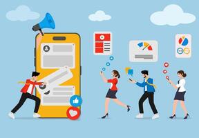 business people or people are using mobile gadgets to communicate and are interested in social media applications increasing productivity with smartphones. vector