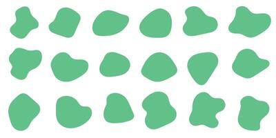 Green liquid organic blob shapes irregular random forms vector