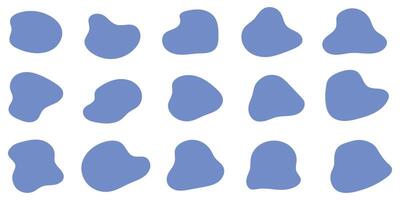 Abstract blue fluid hand drawn organic shapes element for graphic design vector