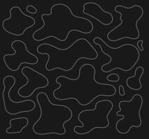 Set of abstract outline black liquid blob shape design vector
