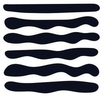 Set of black blobs random liquid shapes vector