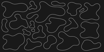 Abstract organic liquid shapes outline element for graphic design vector