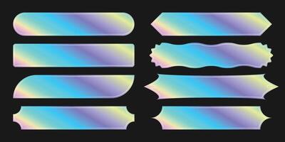 Set of holographic stickers. Hologram labels of different shapes. illustration. vector