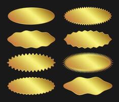 Gold stickers collection. Golden design element for labels. vector