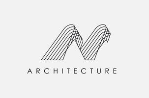 Architecture Bridge Logo Design, Creative Architecture Design Logo. Builder Architect House And Bridge, Architectural, Building House Construction Outline. Minimal Interior Logo Icon Symbol vector