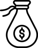 Money Bag Icon in Line Style vector