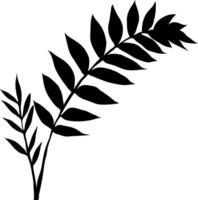 Black silhouettes of leaves and branches create a natural pattern in a simple artistic style. vector