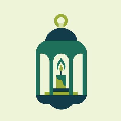 Ramadan lantern icon, minimalist style season logo suitable for website