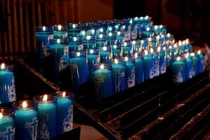 Holy week candle display for religious celebration in Spain photo