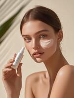 A studio shot featuring a skincare product photo