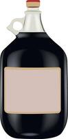 five-litre bottle containing red wine- vector