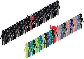 A group of people are standing in a line vector