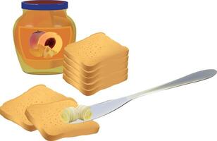 rusks butter and jam rusks butter and jam vector
