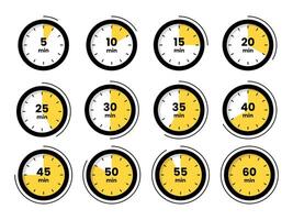 Timer, stopwatch icon set vector