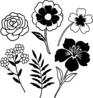 Charming Flower Doodle Graphics Pack vector