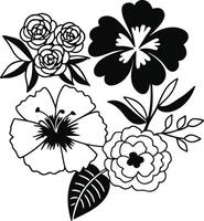 Minimalist Botanical Doodle Set vector
