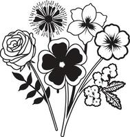 Abstract Floral Doodle Illustrations vector