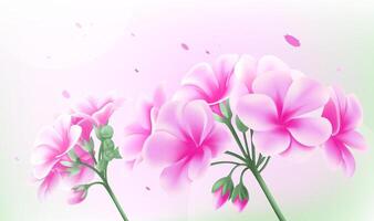 Spring horizontal illustration design pink hydrangea vector