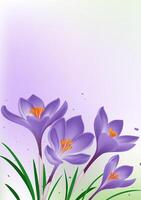 Spring vertical illustrations designed with purple flowers vector