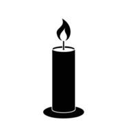 a simple black and white silhouette of a lit candl.eps vector