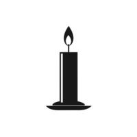 Candles Black and White Icon with Long Shadow vector