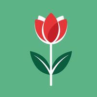 a tulip icon with a curved stem and an elegant vector