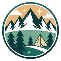 Abstract Mountain Lines Graphic vector