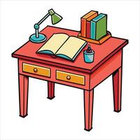 Reading Table Illustration vector