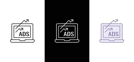 Advertising channels linear icons set vector