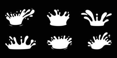 Realistic milk splashes or wave with drops and splatters. Liquid swirls and drips in shape of crown, liquid flow streams. illustration. vector