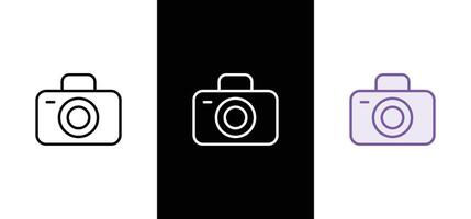 Camera icon set. Photo camera in flat style. vector