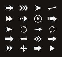 Arrows set of black icons. Arrow icon. Arrow collection. Arrow. Cursor. Modern simple arrows. illustration. vector
