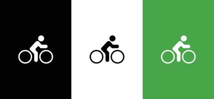 Iillustration of a person on a bicycle for world cycling day. bicycle icon vector